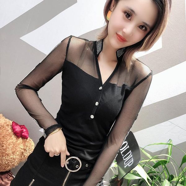 v neck black 2021 spring new long sleeved mesh transparent blouse shirt long sleeve womens women shirt 166a, White
v neck black 2021 spring new long sleeved mesh transparent blouse shirt long sleeve womens women shirt 166a, White