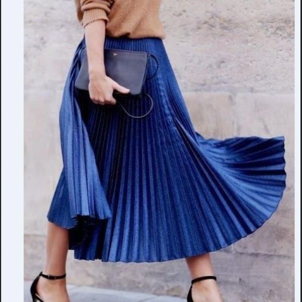 women lady elastic waist high waist ruffles solid color maxi skirt pleated retro long dress, Black
women lady elastic waist high waist ruffles solid color maxi skirt pleated retro long dress, Black