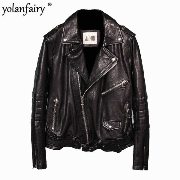 2020 spring genuine leather jacket women clothes sheepskin coat female motorcycle biker jacket vintage slim fit 17-69 kj4459, Black
2020 spring genuine leather jacket women clothes sheepskin coat female motorcycle biker jacket vintage slim fit 17-69 kj4459, Black
