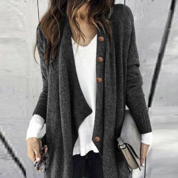 cardigan women sweater coat fashion casual solid knit plus size button long sleeve coat winter women winterjas dames @45, Black;brown
cardigan women sweater coat fashion casual solid knit plus size button long sleeve coat winter women winterjas dames @45, Black;brown