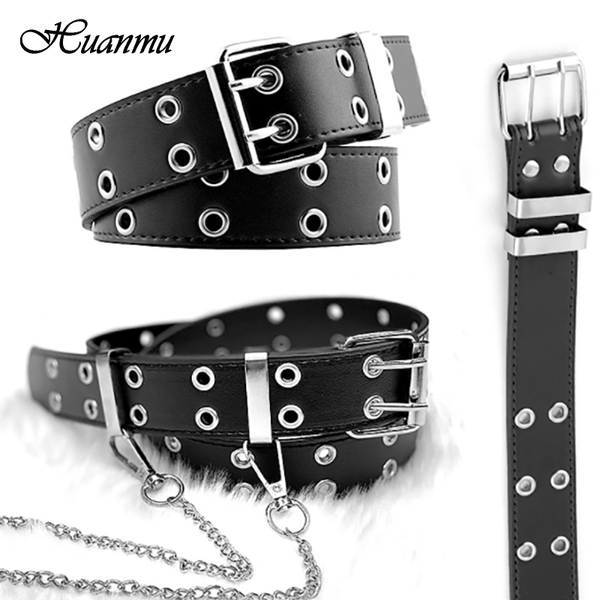 belts hip-hop punk women belt casual jeans decorative chain leather adjustable double row hole waistband for, Black;brown
belts hip-hop punk women belt casual jeans decorative chain leather adjustable double row hole waistband for, Black;brown
