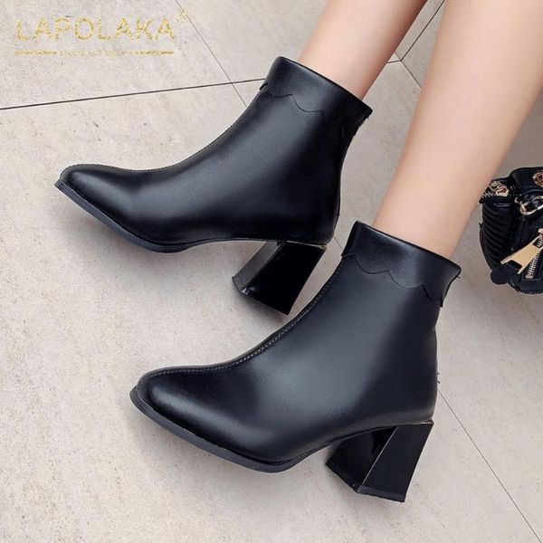 boots lapolaka fashion concise elegant women shoes chunky heels zip up ins dropship spring autumn ankle ladies, Black
boots lapolaka fashion concise elegant women shoes chunky heels zip up ins dropship spring autumn ankle ladies, Black