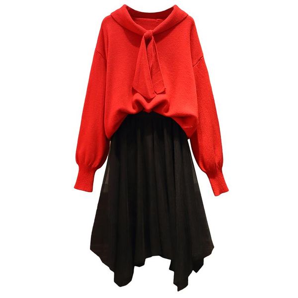 women's tracksuits winter women outfit large size ladies' younger sister pullover red sweater black irregular leisure suit knitwea, Gray
women's tracksuits winter women outfit large size ladies' younger sister pullover red sweater black irregular leisure suit knitwea, Gray