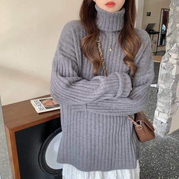 women's sweaters striped turtleneck gentle sweater loose simple split pullover long sleeve, White;black
women's sweaters striped turtleneck gentle sweater loose simple split pullover long sleeve, White;black