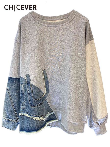 women's hoodies & sweatshirts chicever casual sweatshirt for women round collar long sleeve patchwork colorblock female korean fashion, Black
women's hoodies & sweatshirts chicever casual sweatshirt for women round collar long sleeve patchwork colorblock female korean fashion, Black