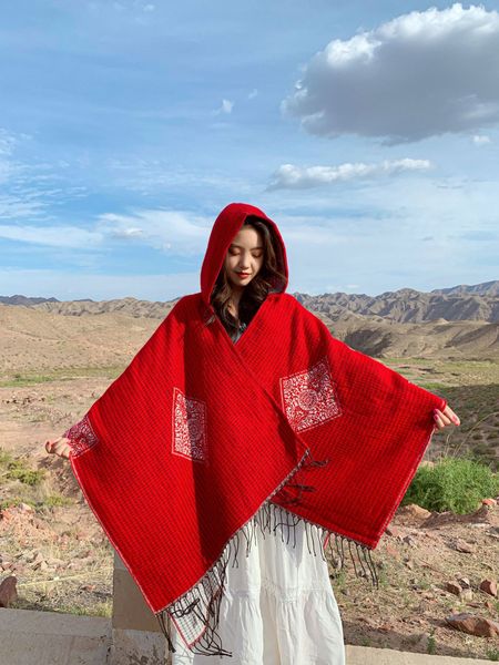 cape big shawl women wear sunscreen warm hooded scarf in autumn and winter klwe, Blue;gray
cape big shawl women wear sunscreen warm hooded scarf in autumn and winter klwe, Blue;gray