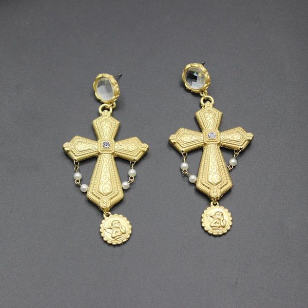 2020 new court baroque cross earrings pearl long section diam earrings nightclub 354, Golden;silver
2020 new court baroque cross earrings pearl long section diam earrings nightclub 354, Golden;silver