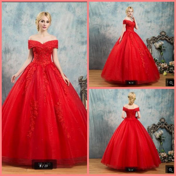 2021 real picture red tulle ball gown wedding dress beaded lace appliques princess stylish wedding gowns off the shoulder v neck bride dress, White
2021 real picture red tulle ball gown wedding dress beaded lace appliques princess stylish wedding gowns off the shoulder v neck bride dress, White