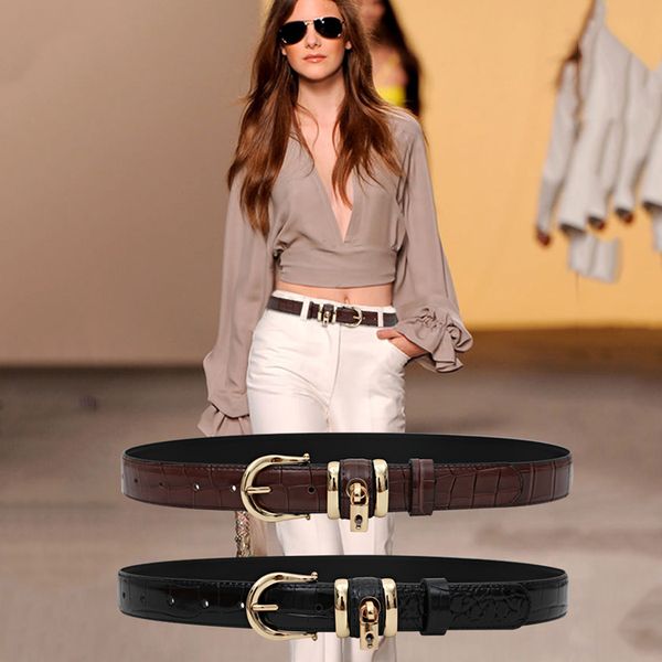 designer belts for high-quality women luxury metal lock-up dress ceinture femme genuine leather belt ladies spandex jeans, Black;brown
designer belts for high-quality women luxury metal lock-up dress ceinture femme genuine leather belt ladies spandex jeans, Black;brown