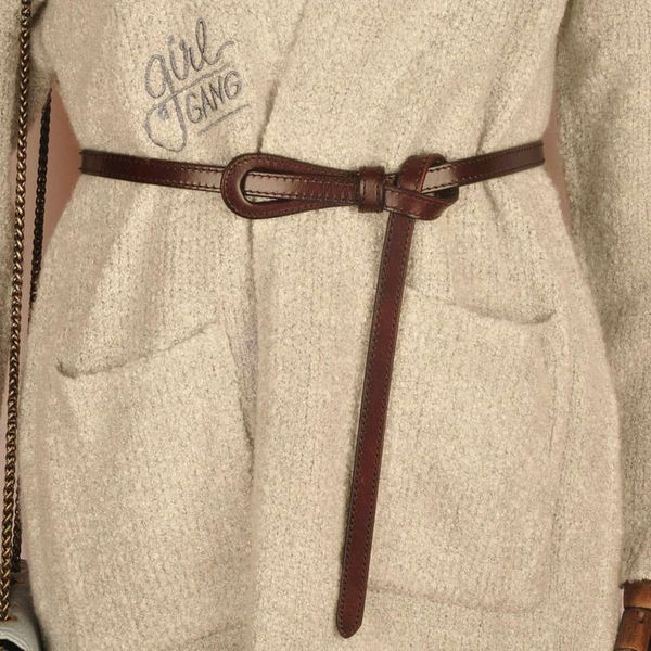 dress versatile fashion pure cow with skirt sweater women's fine leather decoration small belt black, Black;brown
dress versatile fashion pure cow with skirt sweater women's fine leather decoration small belt black, Black;brown