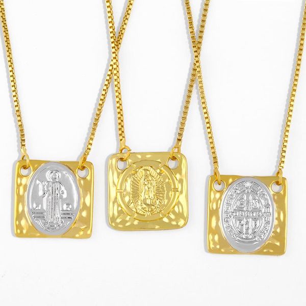 pendant necklaces flola polish virgin mary for women gold filled square cross necklace protection christian jewelry gifts nkes13, Silver
pendant necklaces flola polish virgin mary for women gold filled square cross necklace protection christian jewelry gifts nkes13, Silver