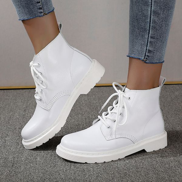 women ankle genuine winter leather short fashion women's motorcycle laced up black platform shoes mujer boots
women ankle genuine winter leather short fashion women's motorcycle laced up black platform shoes mujer boots