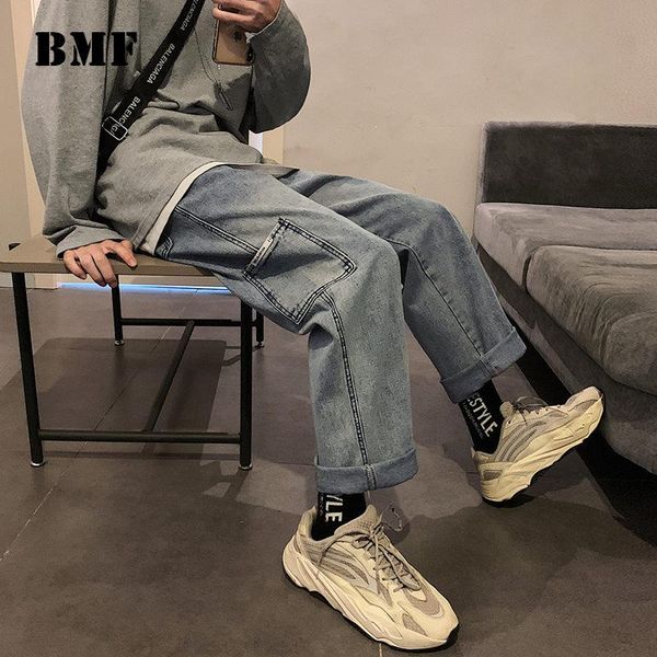 men's jeans korean fashion casual straight-leg hip hop loose plus size denim cargo pants male kpop couple trousers streetwear men, Blue
men's jeans korean fashion casual straight-leg hip hop loose plus size denim cargo pants male kpop couple trousers streetwear men, Blue