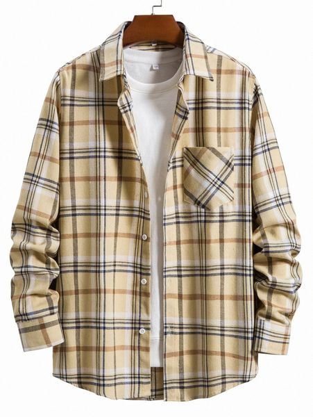 men plaid print shirt without tee 973w#, White;black 
men plaid print shirt without tee 973w#, White;black