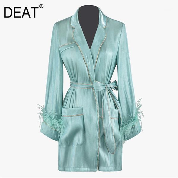deat 2020 new spring fashion women clothes turn-down collar flare sleeves fur patchwork organza cardigan with belt wk41906l1, Black;brown
deat 2020 new spring fashion women clothes turn-down collar flare sleeves fur patchwork organza cardigan with belt wk41906l1, Black;brown