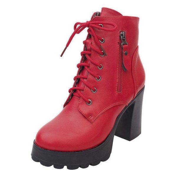 boots women fashion platform short thick high heel ankle pu leather lace up autumn woman shoes zapatos mujer, Black
boots women fashion platform short thick high heel ankle pu leather lace up autumn woman shoes zapatos mujer, Black