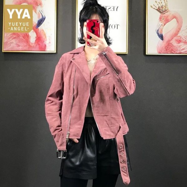 autumn fashion women real suede leather moto biker jacket pink slim fit casual short coat vintage zip pink leather jacket colors1, Black
autumn fashion women real suede leather moto biker jacket pink slim fit casual short coat vintage zip pink leather jacket colors1, Black