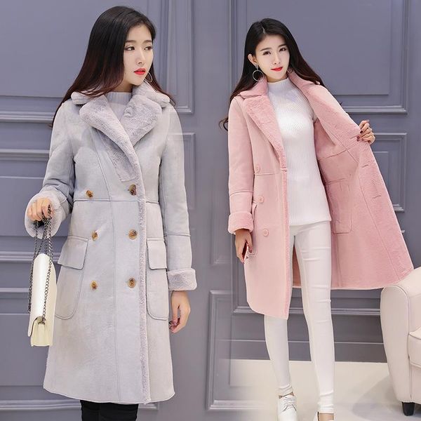 women thicken suede lamb coat autumn winter new korean style slim versatile parka medium length thicken warm comfortable jacket, Black
women thicken suede lamb coat autumn winter new korean style slim versatile parka medium length thicken warm comfortable jacket, Black