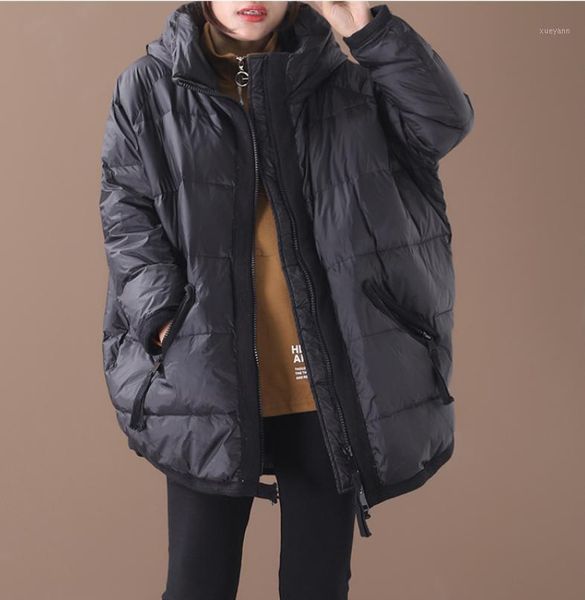 winter down coat women large size thicker loose warm coat 219 female hooded zipper casual white duck down jacket1, Black
winter down coat women large size thicker loose warm coat 219 female hooded zipper casual white duck down jacket1, Black