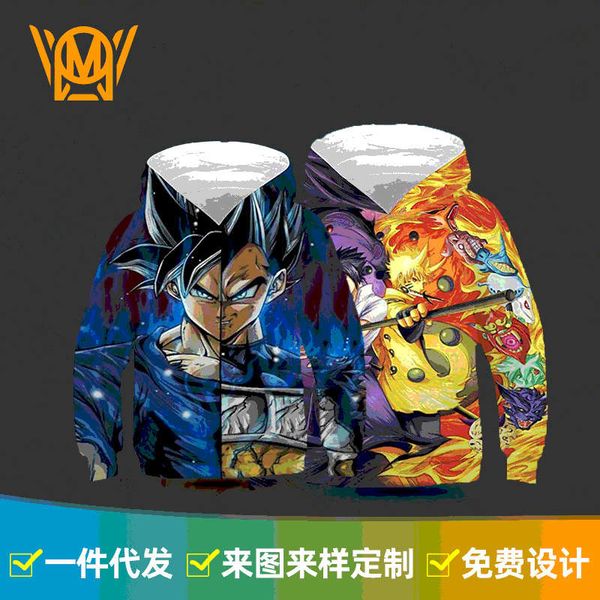 new 3d digital printing cartoon men's sweater novel dragon bead pocket pullover sports hoodie, Gray 
new 3d digital printing cartoon men's sweater novel dragon bead pocket pullover sports hoodie, Gray