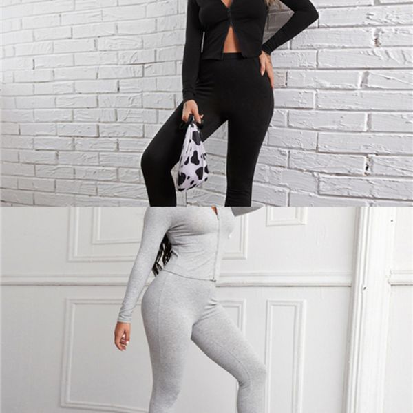 colrovie zipper front solid and split hem leggings set women autumn solid 2 piece set slim fit casual two piece outfits c0122, Gray
colrovie zipper front solid and split hem leggings set women autumn solid 2 piece set slim fit casual two piece outfits c0122, Gray