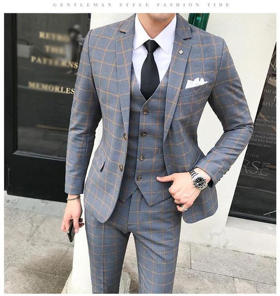 2020 single breasted slim 3 piece jackets mens suit jacket vest pants fashion bussiness fit normal wedding suits for men tuxedo1, White;black
2020 single breasted slim 3 piece jackets mens suit jacket vest pants fashion bussiness fit normal wedding suits for men tuxedo1, White;black