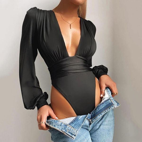 deep v neck bodysuit women puff sleeve bodycon jumpsuit solid elastic casual party bodysuits office lady body, Black;white
deep v neck bodysuit women puff sleeve bodycon jumpsuit solid elastic casual party bodysuits office lady body, Black;white
