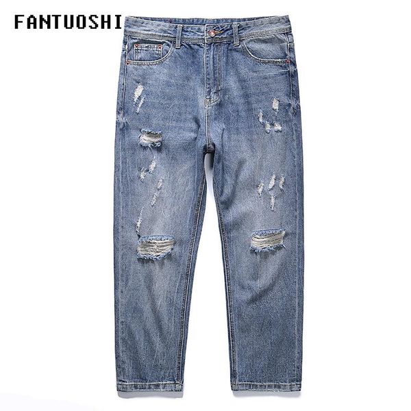 2020 new fashion mens jeans slim fit destroyed ripped jeans men brand casual straight streetwear biker beggar pants, Blue
2020 new fashion mens jeans slim fit destroyed ripped jeans men brand casual straight streetwear biker beggar pants, Blue