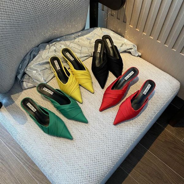 monmoira kitten heel pleated women mules pointed toe high heels women pumps slip on elegant ladies shoes, Black
monmoira kitten heel pleated women mules pointed toe high heels women pumps slip on elegant ladies shoes, Black