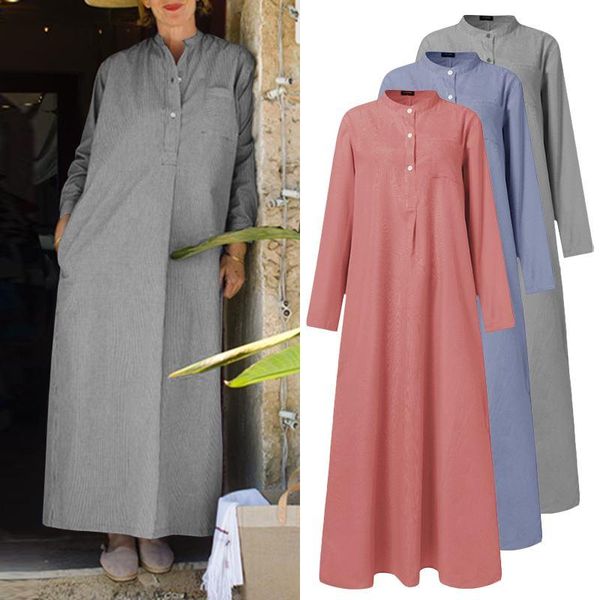 loose shirts dress 2021 vonda women o neck party long maxi dresses summer sundress spring long sleeve vestidos plus size, Black;gray
loose shirts dress 2021 vonda women o neck party long maxi dresses summer sundress spring long sleeve vestidos plus size, Black;gray