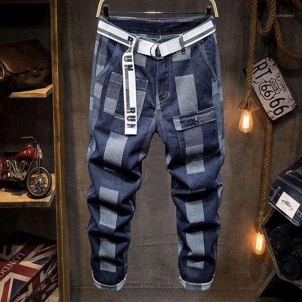 men's jeans homme jean pantalon 2021 plaid fashion brand loose straight pants personalized daddy hombre1, Blue
men's jeans homme jean pantalon 2021 plaid fashion brand loose straight pants personalized daddy hombre1, Blue