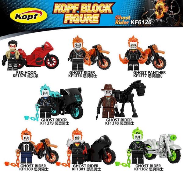 8 styles cool building blocks collection toys ghost rider panther red hood motorcycle learning action figures for kids gift
8 styles cool building blocks collection toys ghost rider panther red hood motorcycle learning action figures for kids gift