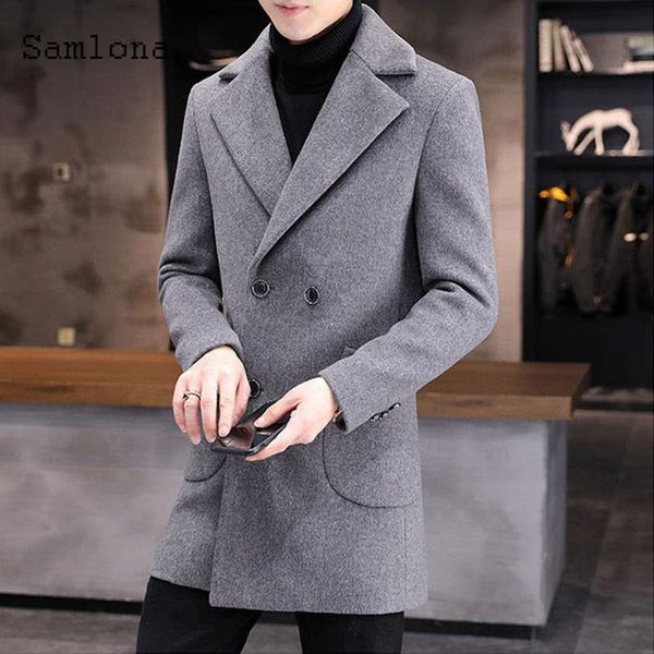 samlona mens kpop style wool blends coats solid gray retro long jacket double breasted outerwear men winter warm clothes 2021, Black
samlona mens kpop style wool blends coats solid gray retro long jacket double breasted outerwear men winter warm clothes 2021, Black
