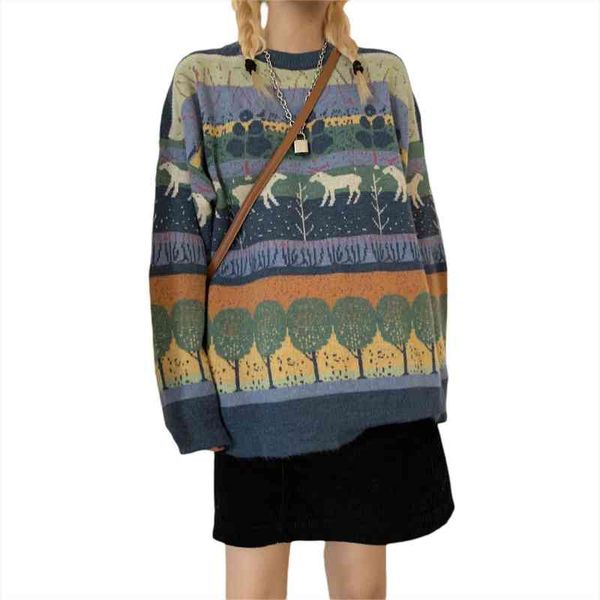pullover women striped christmas deer sweater oversize long sleeve couples knitted hip hop streetwear pullover female, White;black
pullover women striped christmas deer sweater oversize long sleeve couples knitted hip hop streetwear pullover female, White;black