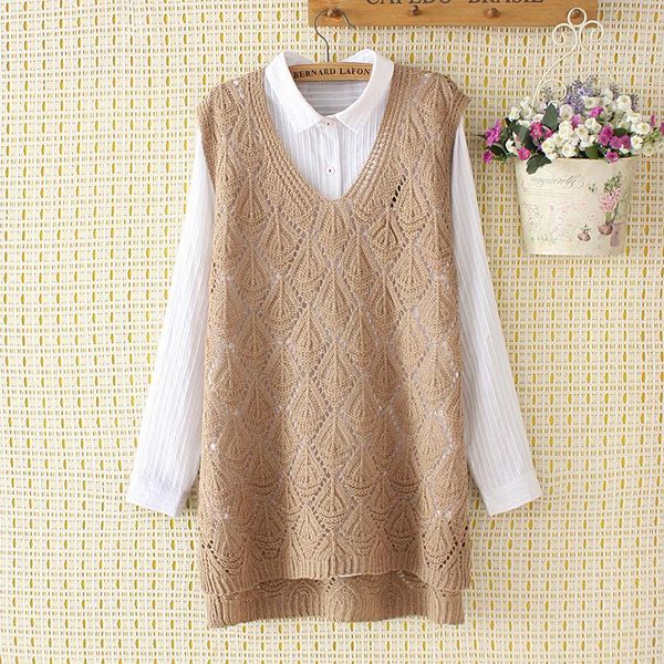 women's vests women spring autumn vest sweaters solid color vintage v neck sleeveless hollow out knitted long oversized for female, Black;white
women's vests women spring autumn vest sweaters solid color vintage v neck sleeveless hollow out knitted long oversized for female, Black;white