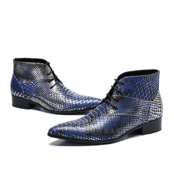 2020 snake skin blue print genuine leather ankle boots winter high male shoes to motorcycle boot 35yv, Black
2020 snake skin blue print genuine leather ankle boots winter high male shoes to motorcycle boot 35yv, Black