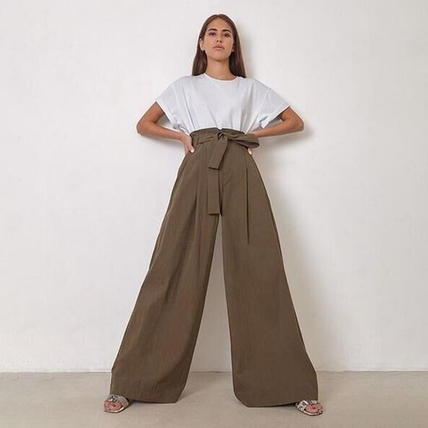 casual bow tie bandage wide leg pants high waist solid color cotton trousers women fashion elegant summer loose 201012, Black;white
casual bow tie bandage wide leg pants high waist solid color cotton trousers women fashion elegant summer loose 201012, Black;white