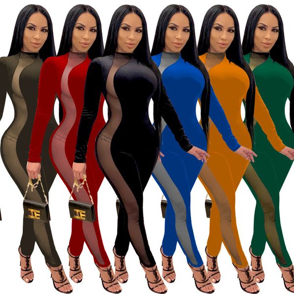 popular women's jumpsuit velvet mesh side perspective high waisted bodysuit jumpsuits amp rompers spandex polyester blended clothes, Black;white
popular women's jumpsuit velvet mesh side perspective high waisted bodysuit jumpsuits amp rompers spandex polyester blended clothes, Black;white