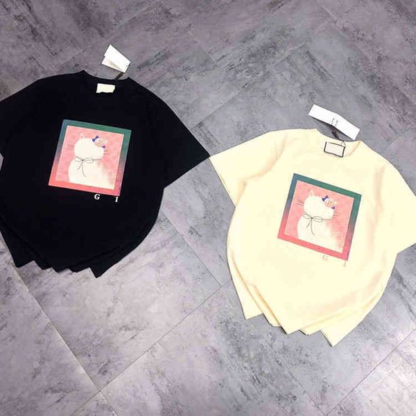 2022 factory wholesale new summer sweet girl style p frame cat print round neck short sleeve women's age reducing fashion t-shirt g1200, White
2022 factory wholesale new summer sweet girl style p frame cat print round neck short sleeve women's age reducing fashion t-shirt g1200, White