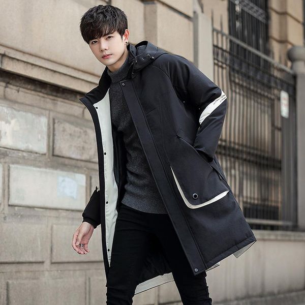 men's down & parkas jacket 2021 winter middle long fashionable thickened warm coat, Black
men's down & parkas jacket 2021 winter middle long fashionable thickened warm coat, Black