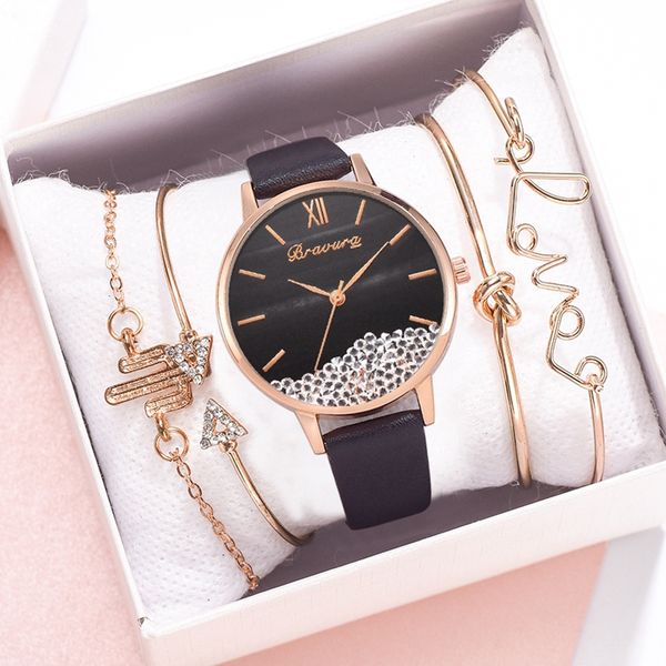 luxury 5pcs set fashion women watches luxury leather starp dress watch ladies sport quartz wrist watch bracelet set reloj mujer fashion desi, Slivery;brown
luxury 5pcs set fashion women watches luxury leather starp dress watch ladies sport quartz wrist watch bracelet set reloj mujer fashion desi, Slivery;brown
