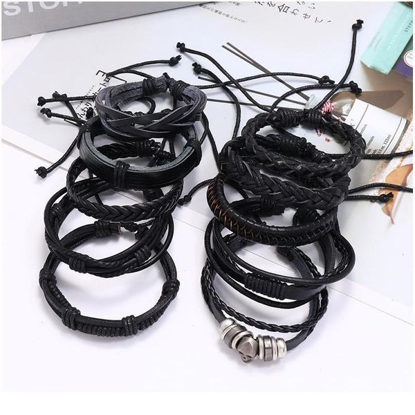 skull black bracelets 10pcs/set wrap woven handmade men bracelets women leather bracelet men bangle wholesale jewe qylsva, Golden;silver
skull black bracelets 10pcs/set wrap woven handmade men bracelets women leather bracelet men bangle wholesale jewe qylsva, Golden;silver