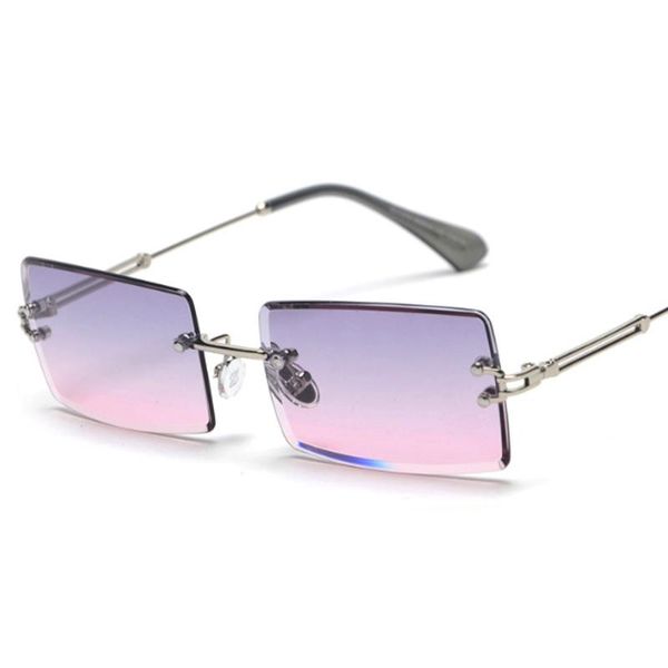 sunglasses fashion rectangle small women rimless sun glasses multicolor gradient lens eyewear uv protection, White;black
sunglasses fashion rectangle small women rimless sun glasses multicolor gradient lens eyewear uv protection, White;black