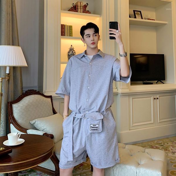 men summer waist bag belt short sleeve loose casual shirt jumpsuits short trousers male streetwear hip hop overalls pants1, Black
men summer waist bag belt short sleeve loose casual shirt jumpsuits short trousers male streetwear hip hop overalls pants1, Black