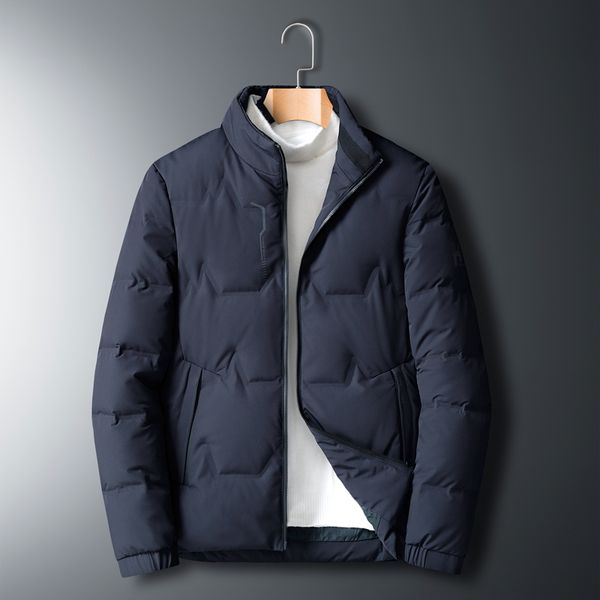 4xl 5xl 6xl 7xl 8xl men's business casual stand-collar down jacket winter classic brand clothing thick warm fashion down jacket 201103, Black