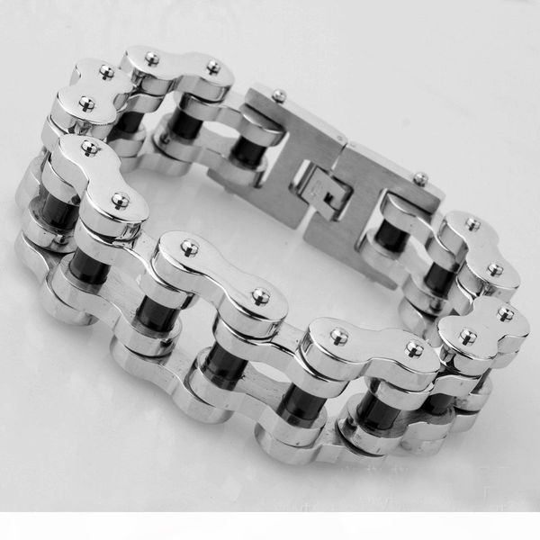 316l stainless titanium steel 23mm wide 23cm length heavy biker bicycle chain bracelets bangles high polished brace lace men moto jewelry, Black
316l stainless titanium steel 23mm wide 23cm length heavy biker bicycle chain bracelets bangles high polished brace lace men moto jewelry, Black