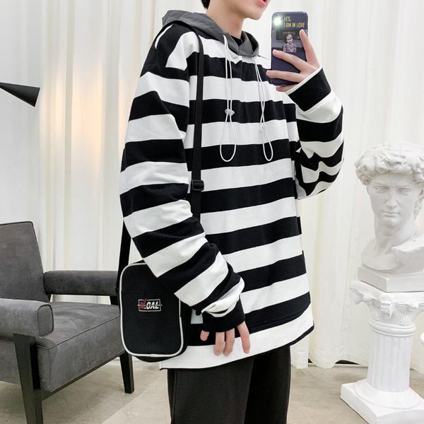 men hooded sweatshirt mens fashion stripe wild comfortable hoodies male o neck casual sweatshirts streetwear, Black
men hooded sweatshirt mens fashion stripe wild comfortable hoodies male o neck casual sweatshirts streetwear, Black