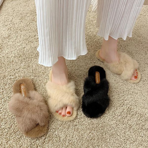 slippers hairy female autumn winter indoor and outdoor wear flat bottom cross solid color wild shoes1, Black
slippers hairy female autumn winter indoor and outdoor wear flat bottom cross solid color wild shoes1, Black