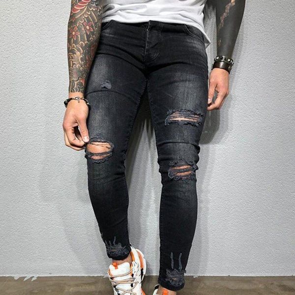 men's jeans fashion men skinny trousers destroyed hip hop rippped hole stretch denim streetwear male casual clothing, Blue
men's jeans fashion men skinny trousers destroyed hip hop rippped hole stretch denim streetwear male casual clothing, Blue