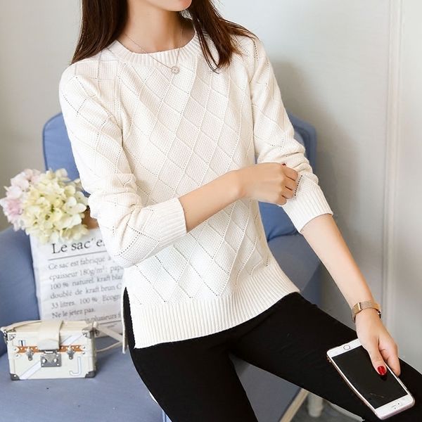 pullovers autumn of new sweater women's long sleeved pullover female loose knit short shirt coat blouse y200910, White;black
pullovers autumn of new sweater women's long sleeved pullover female loose knit short shirt coat blouse y200910, White;black